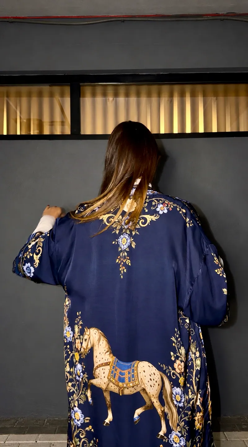Silk Kimono - Royal Blue — Photo 2 of 2
